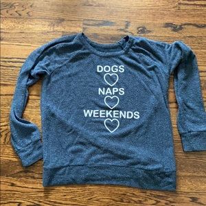 CHASER dogs naps weekends sweatshirt size medium M